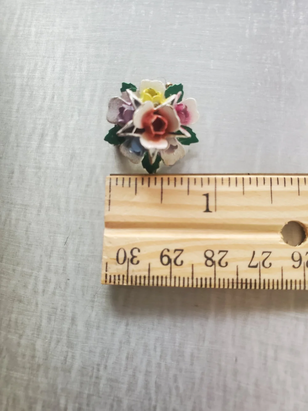 Handmade In Austria Enamel Flower Brooch - Floral Cluster Pin